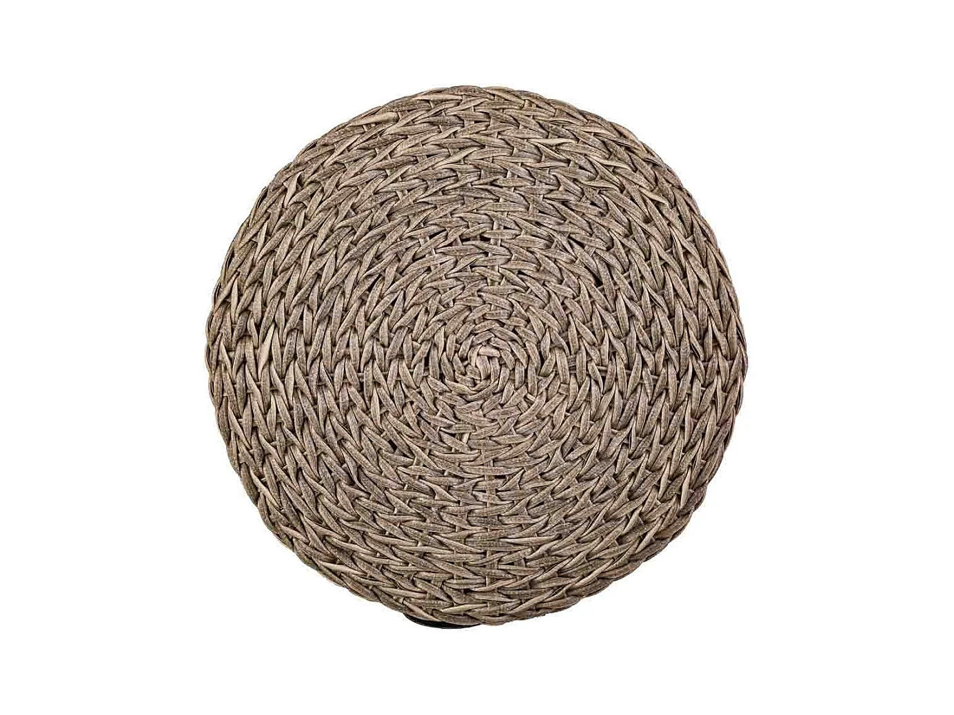 Grauer Polyrattan-Hocker, T40x48h cm