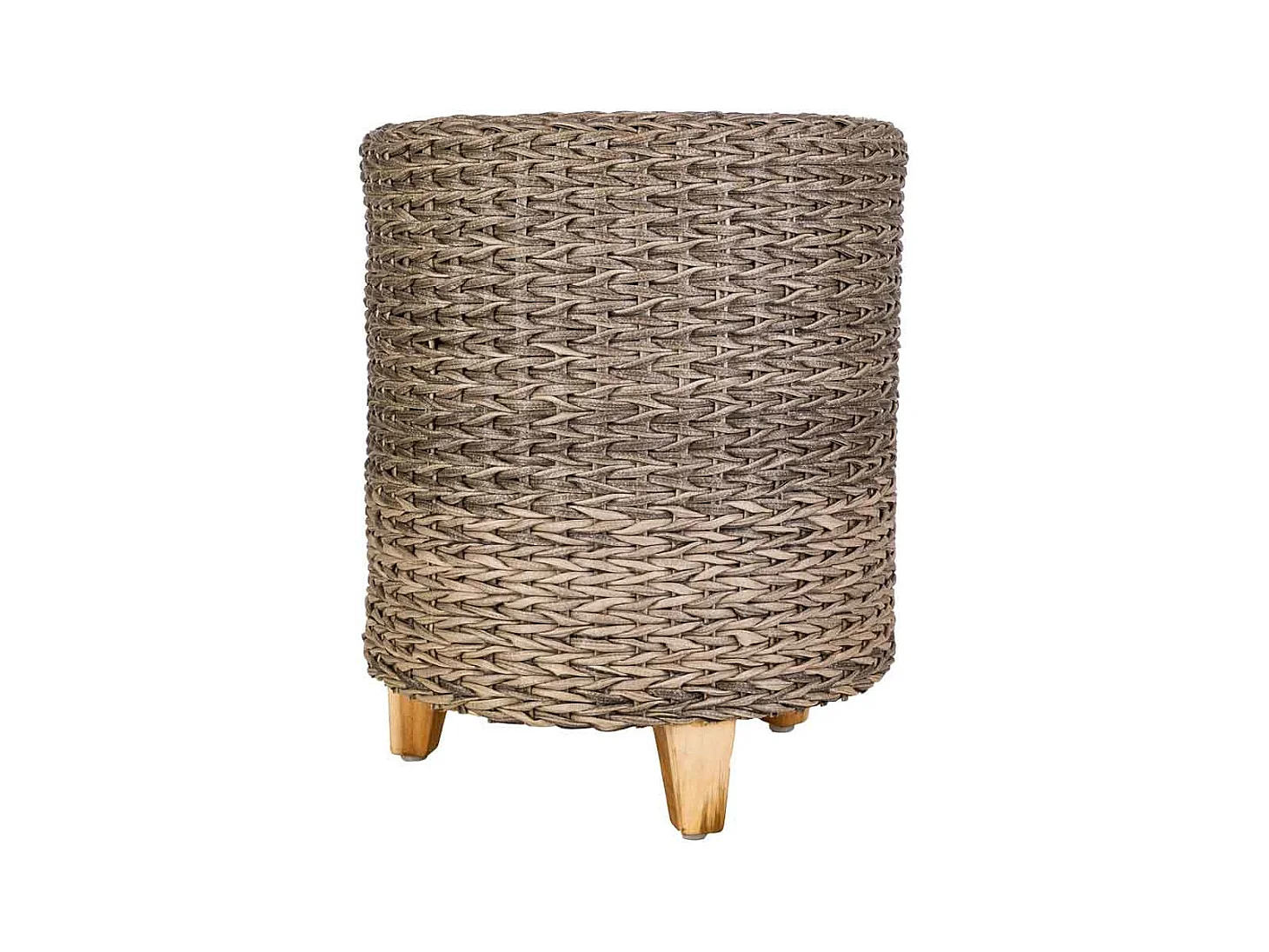 Tabouret en rotin gris d40x48h