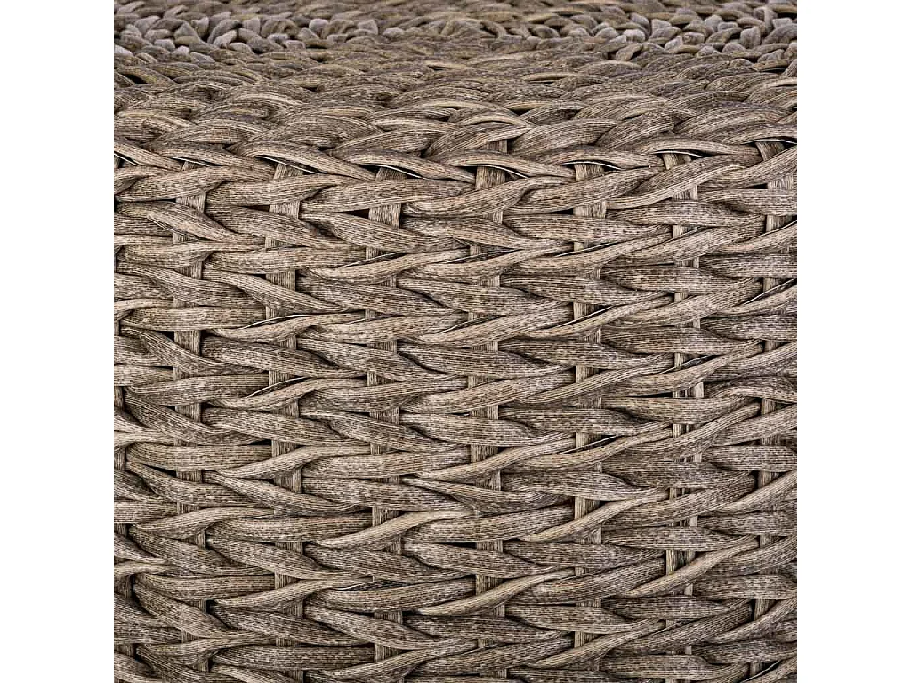 Grauer Polyrattan-Hocker, T40x48h cm