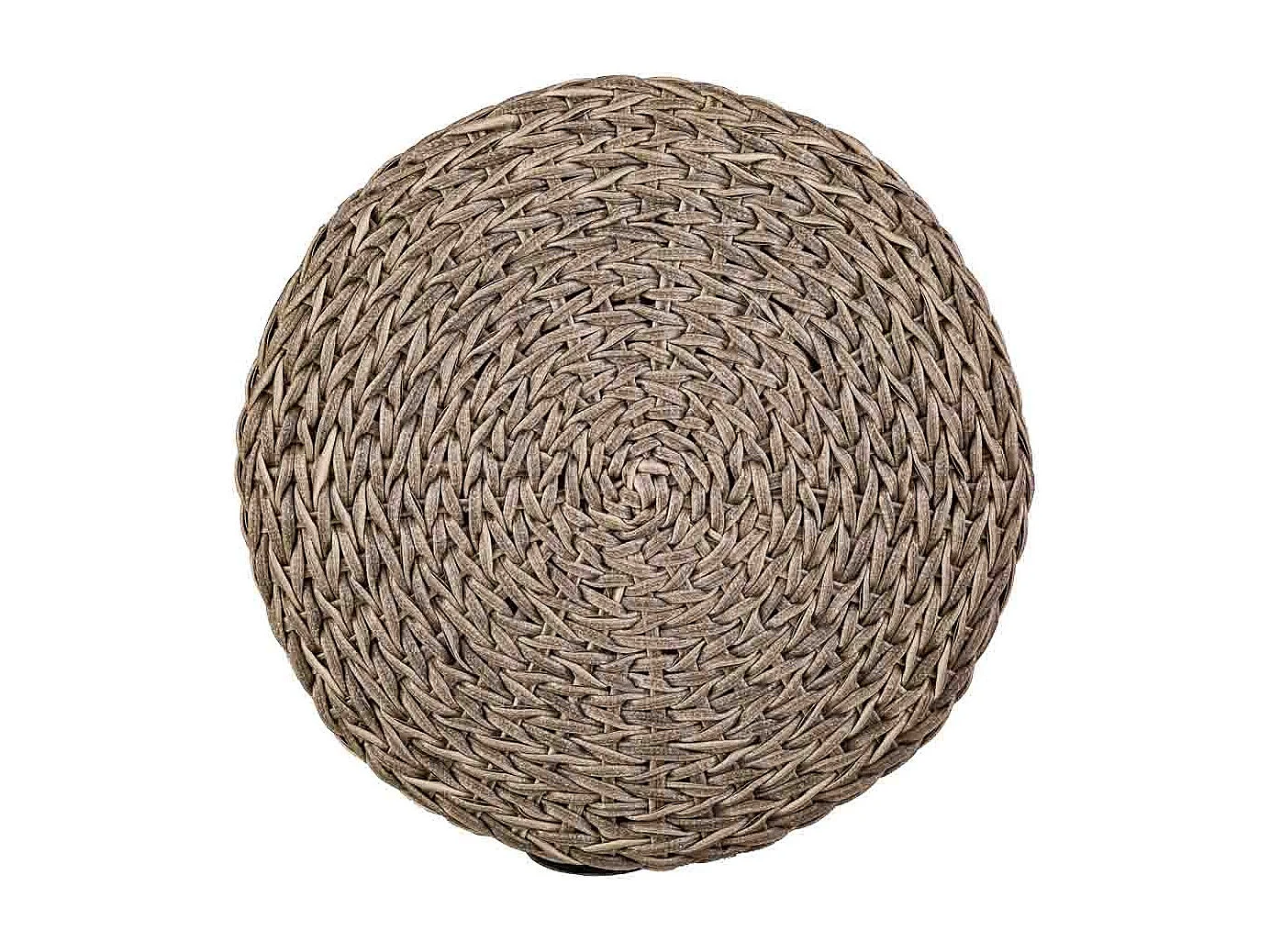 Grauer Polyrattan-Hocker, T40x48h cm