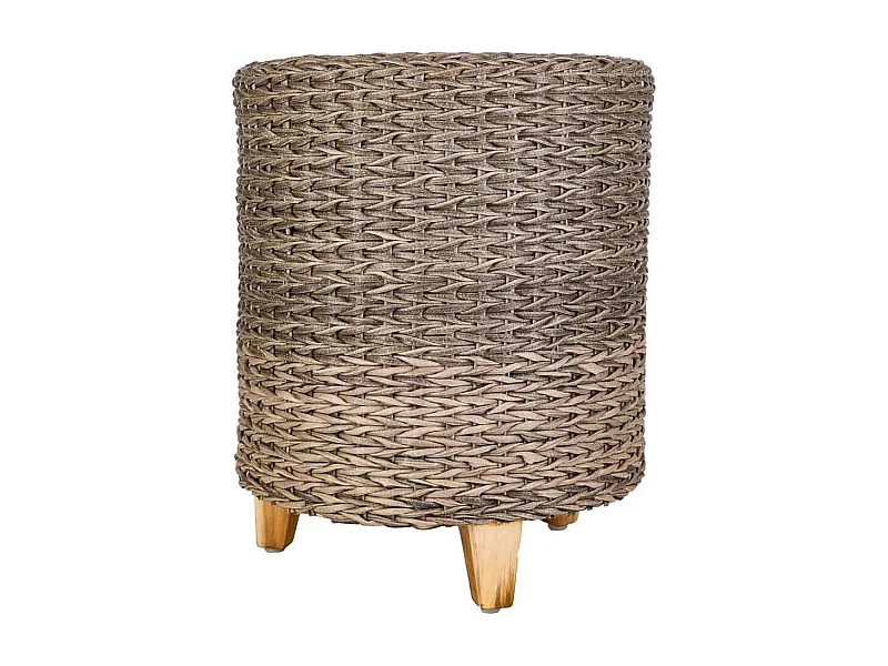 Sgabello in polyrattan grigio d40x48h