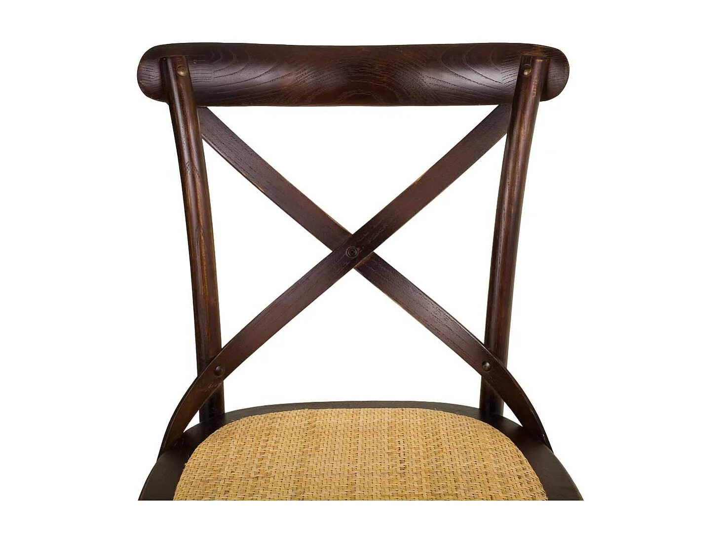 Taburete de madera y asiento de ratán marrón 45x53x75/116