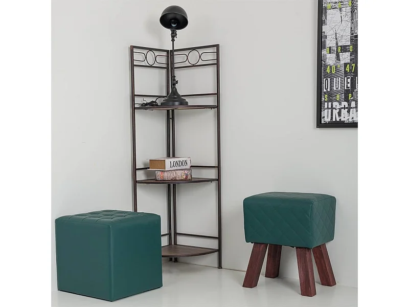 Banqueta estofada verde 36x30x47