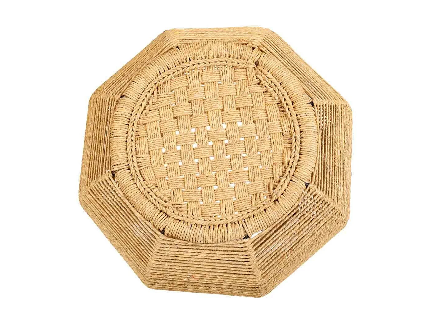 Taburete de cuerda trenzada 30x45x30