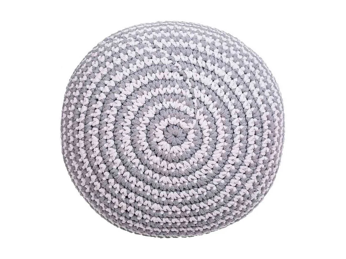 Pouf en coton tressé gris 45x45x30h