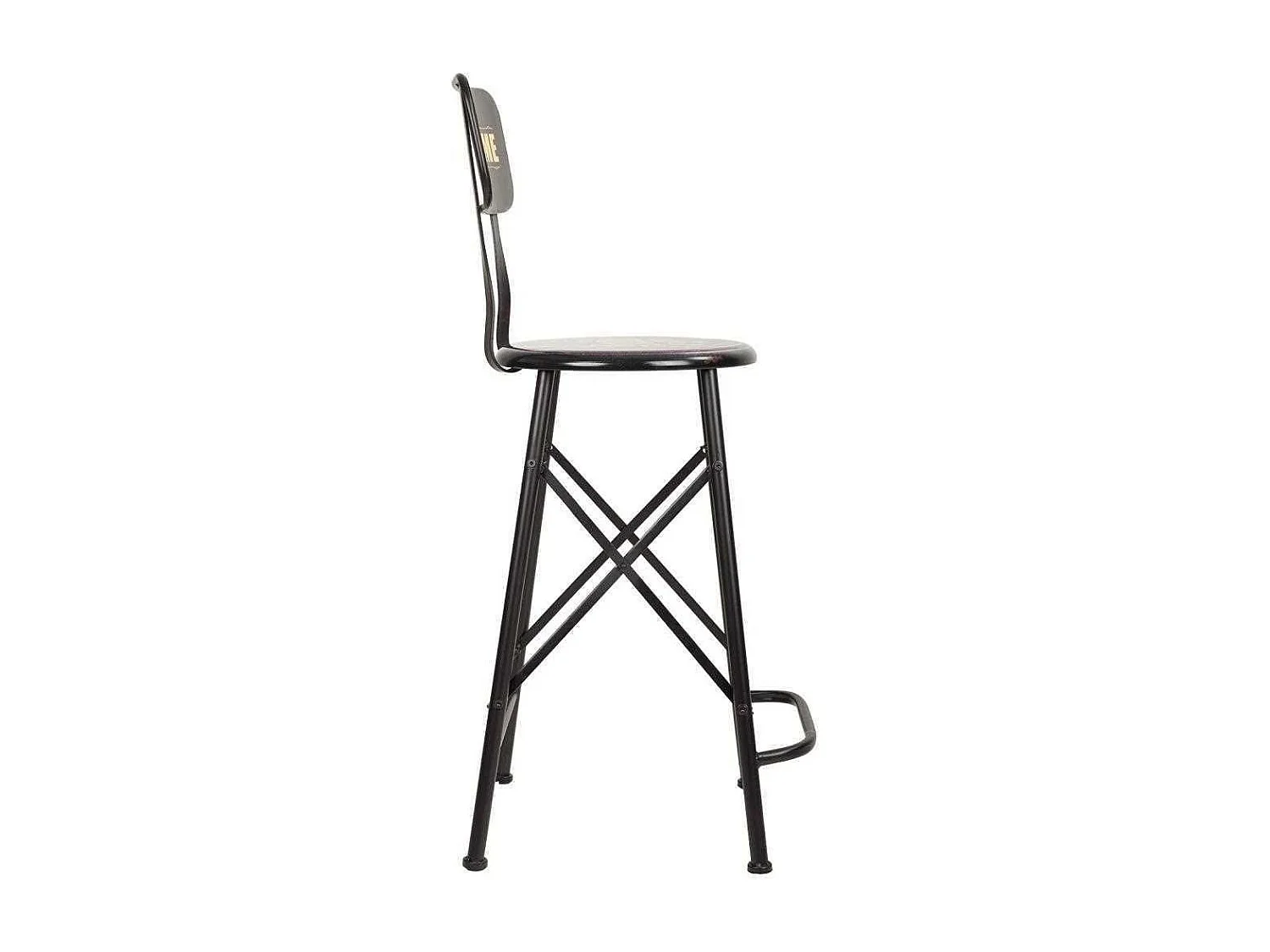 Hoher schwarzer Metallhocker 46x40x100h cn