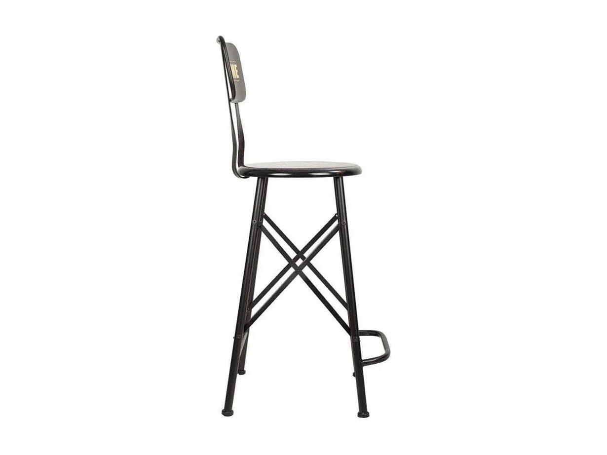 Banqueta alta de metal preto 46x40x100h cn