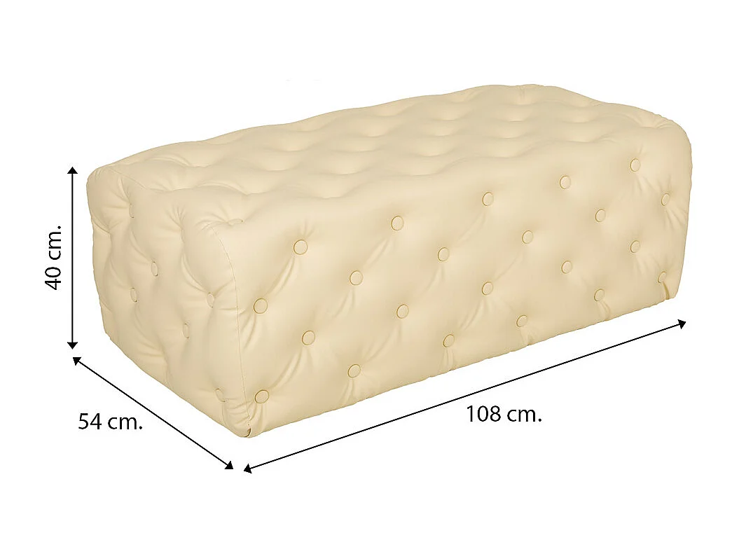 Weiße Polsterbank108x54x40h cm
