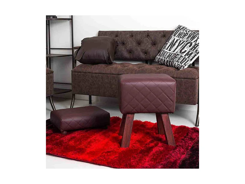 Brauner gepolsterter Hocker 36x30x47h cm