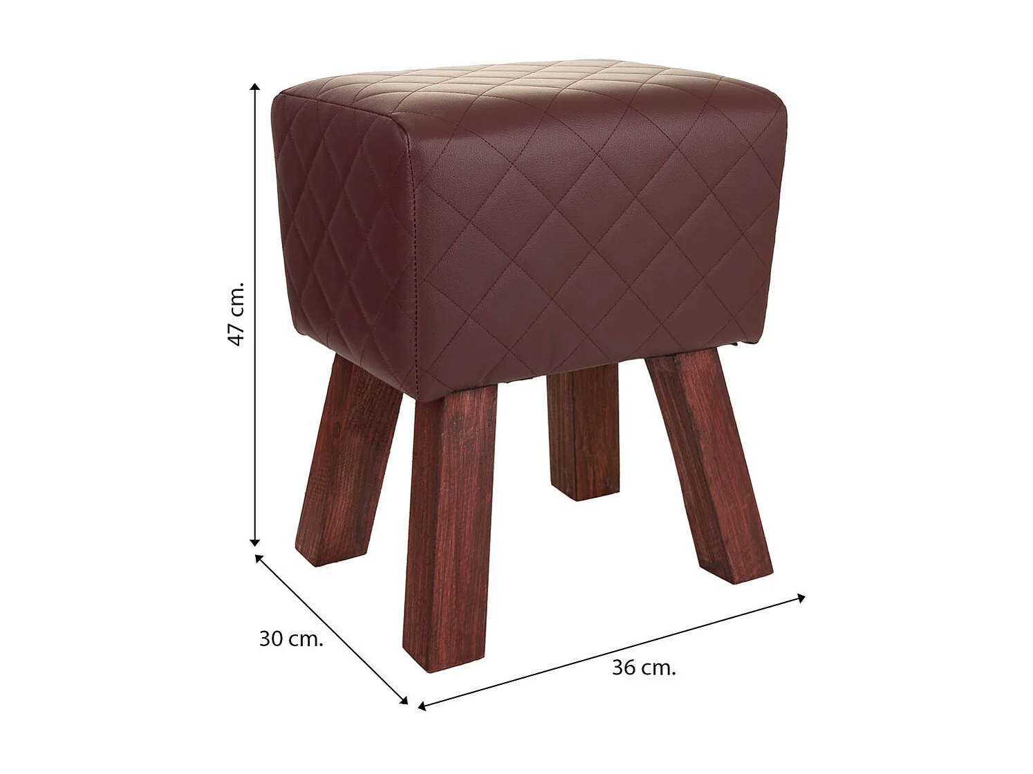Banqueta estofada marrom 36x30x47