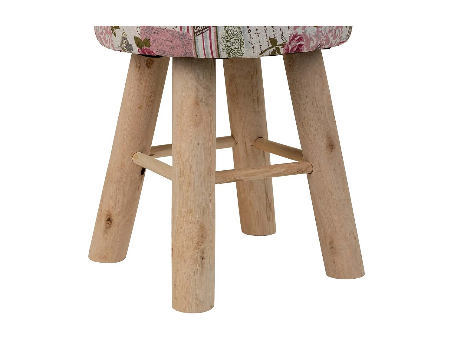 Sgabello in legno rivestito in tessuto lilla 32x32x44h