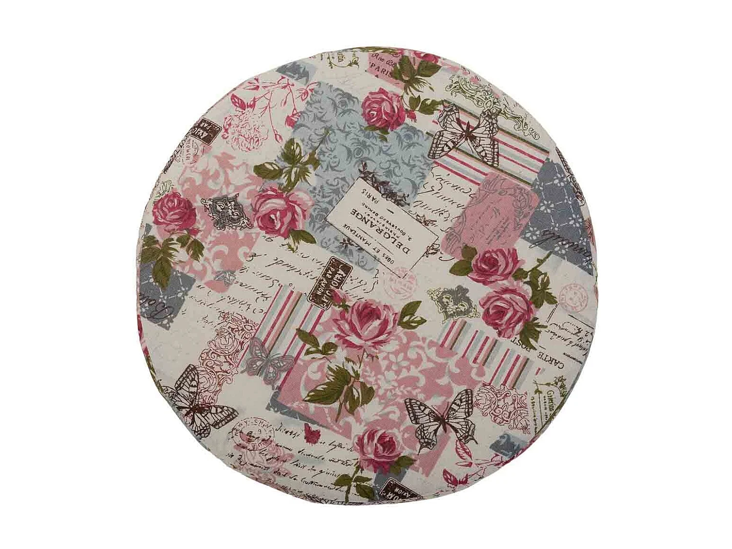 Sgabello in legno rivestito in tessuto lilla 32x32x44h