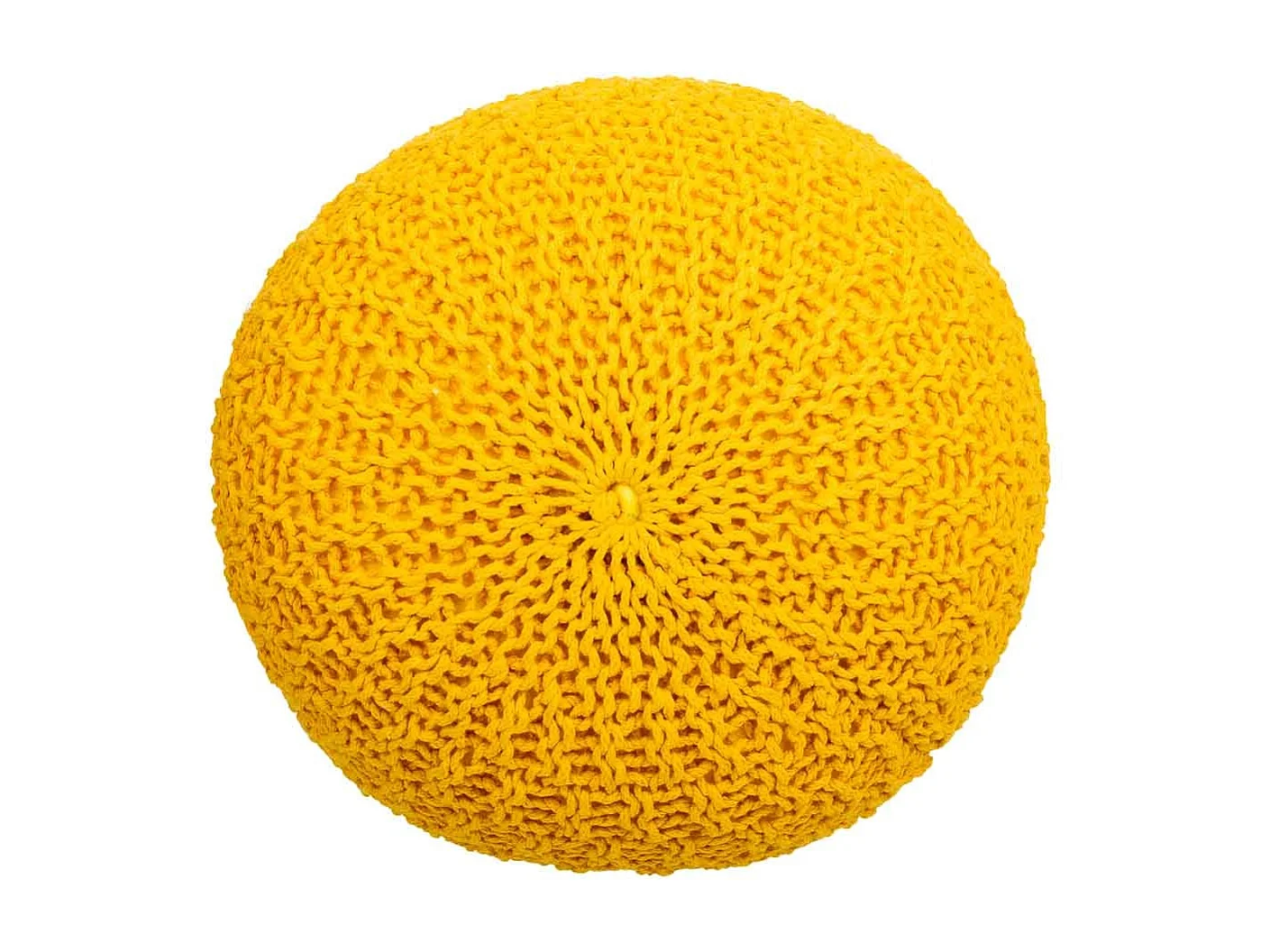 Pouf en coton tressé jaune 45x45x30h