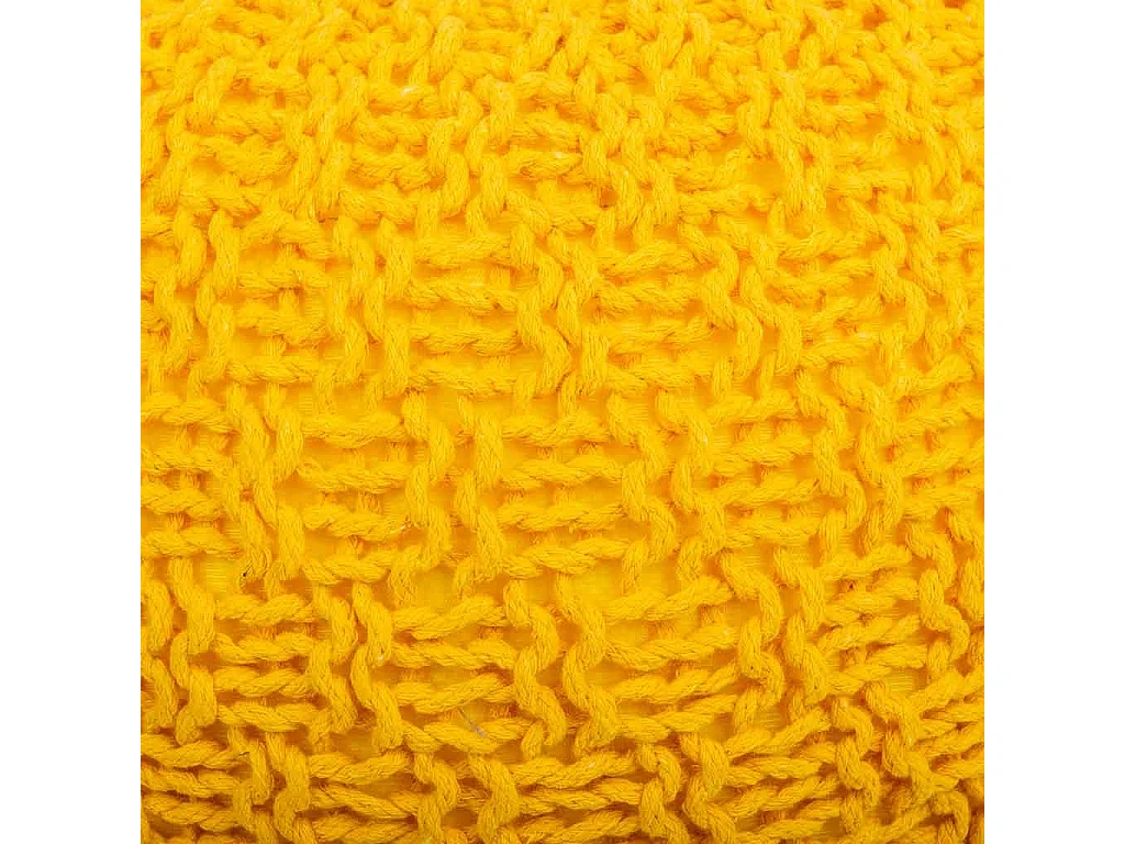 Gelber geflochtener Baumwoll-Puff 45x45x30h cm