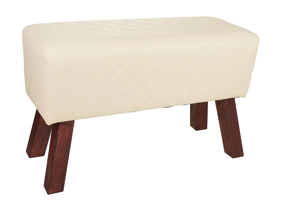 Weißer gepolsterter Hocker 72x30x47h cm