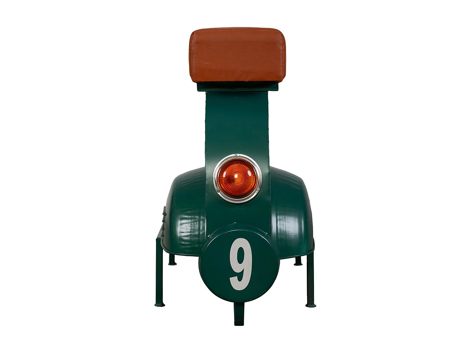 Banqueta em metal e couro azul 95x50x75