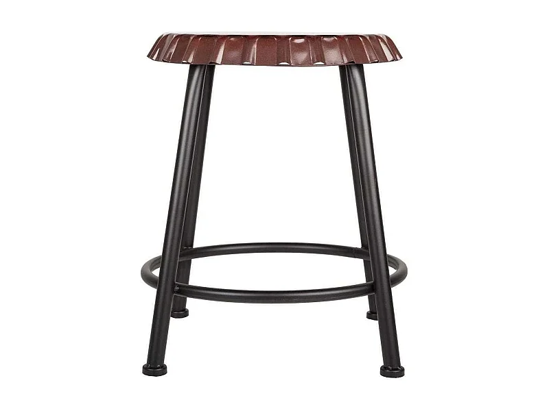 Runder schwarzer Metallhocker, Ø35 x H46 cm