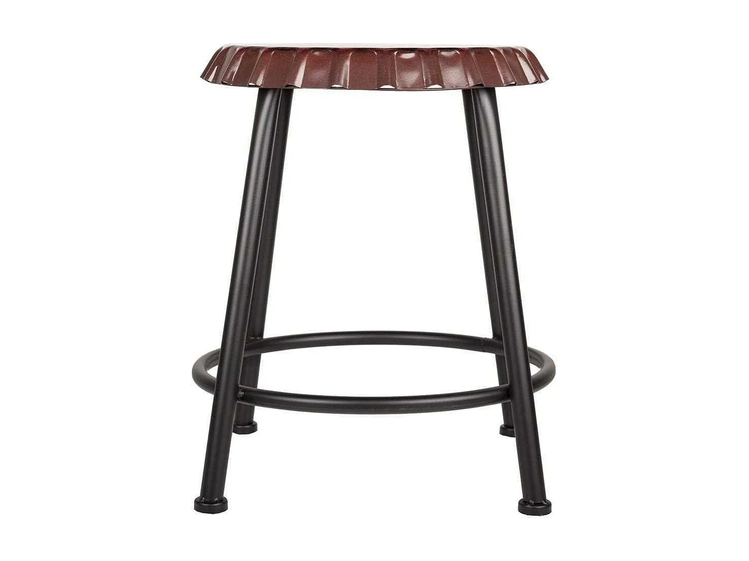 Banqueta redonda de metal preto d35x46h cm