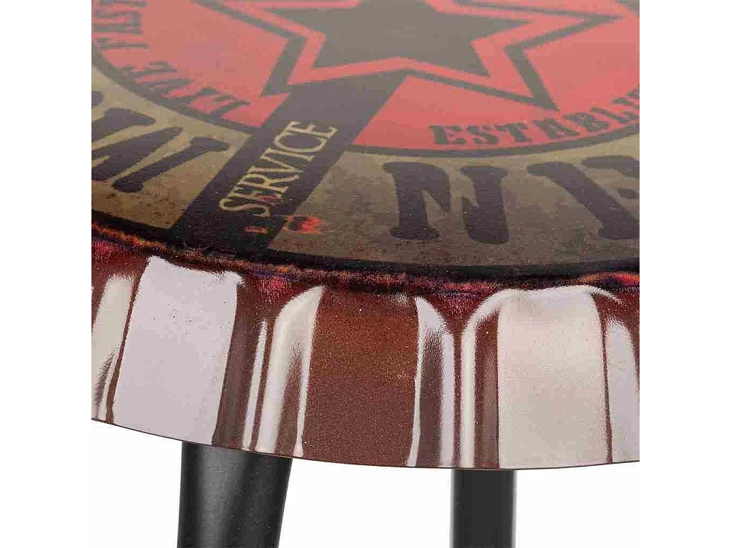 Banqueta redonda de metal preto d35x46h cm