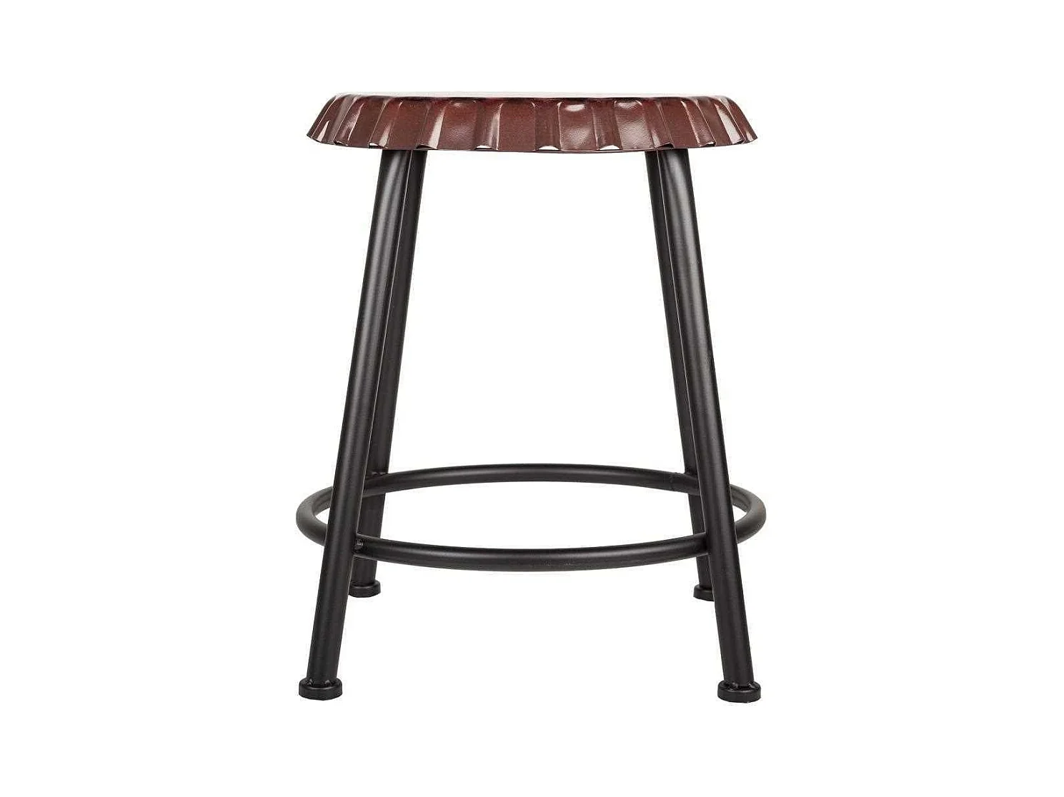 Tabouret rond en métal noir d35x46h cm