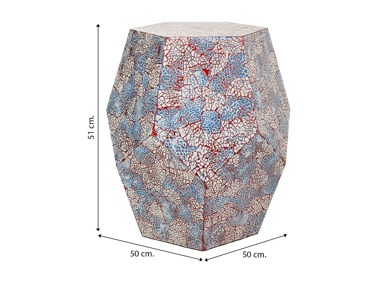 Sgabello in mosaico 50x50x51h
