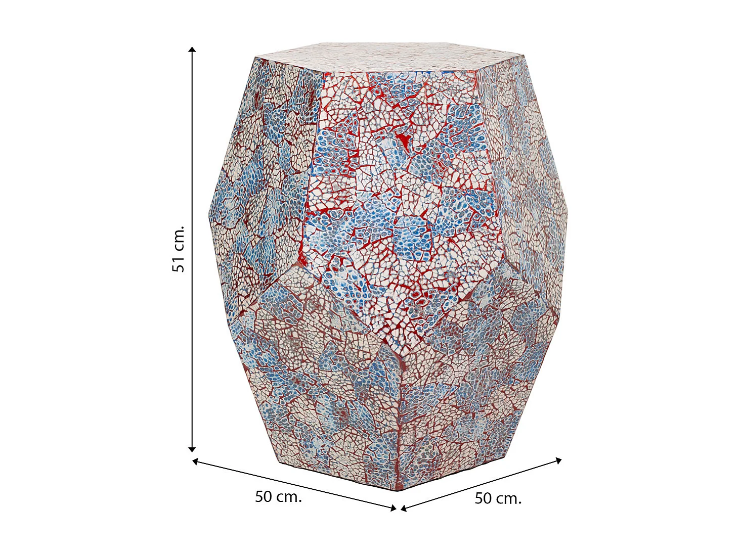 Tabouret mosaïque 50x50x51h