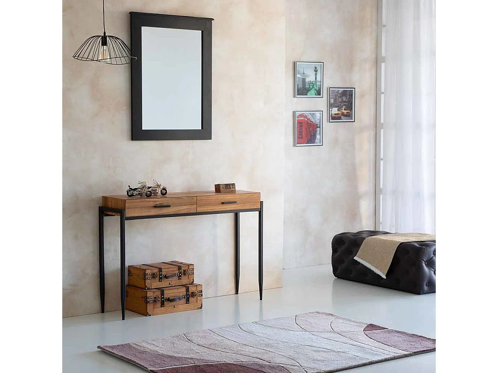 Braune Polsterbank 108x54x40h cm