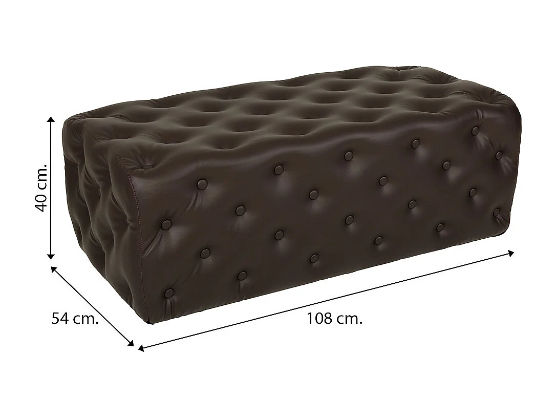 Braune Polsterbank 108x54x40h cm