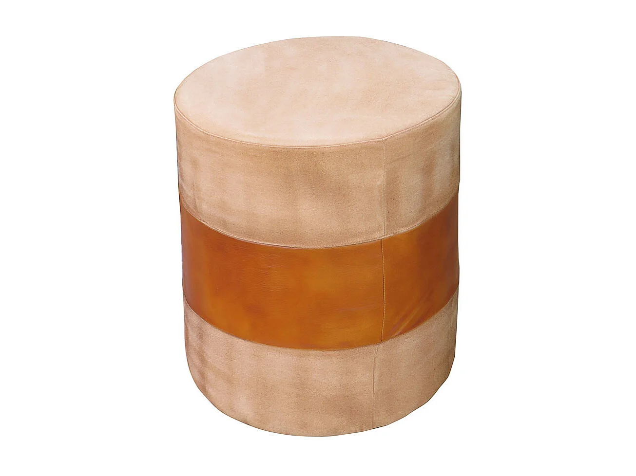 Brauner handgefertigter gepolsterter Sitzpuff 42x42x45h cm