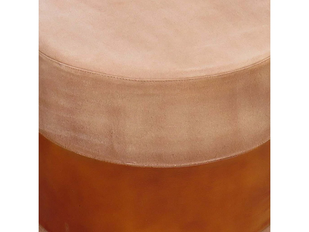 Brauner handgefertigter gepolsterter Sitzpuff 42x42x45h cm