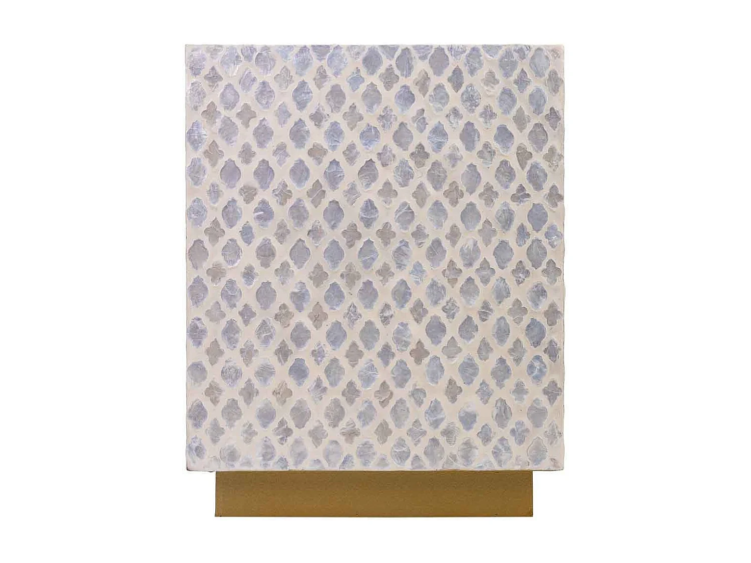 Banco de madeira com capiz bege 35x35x45h cm