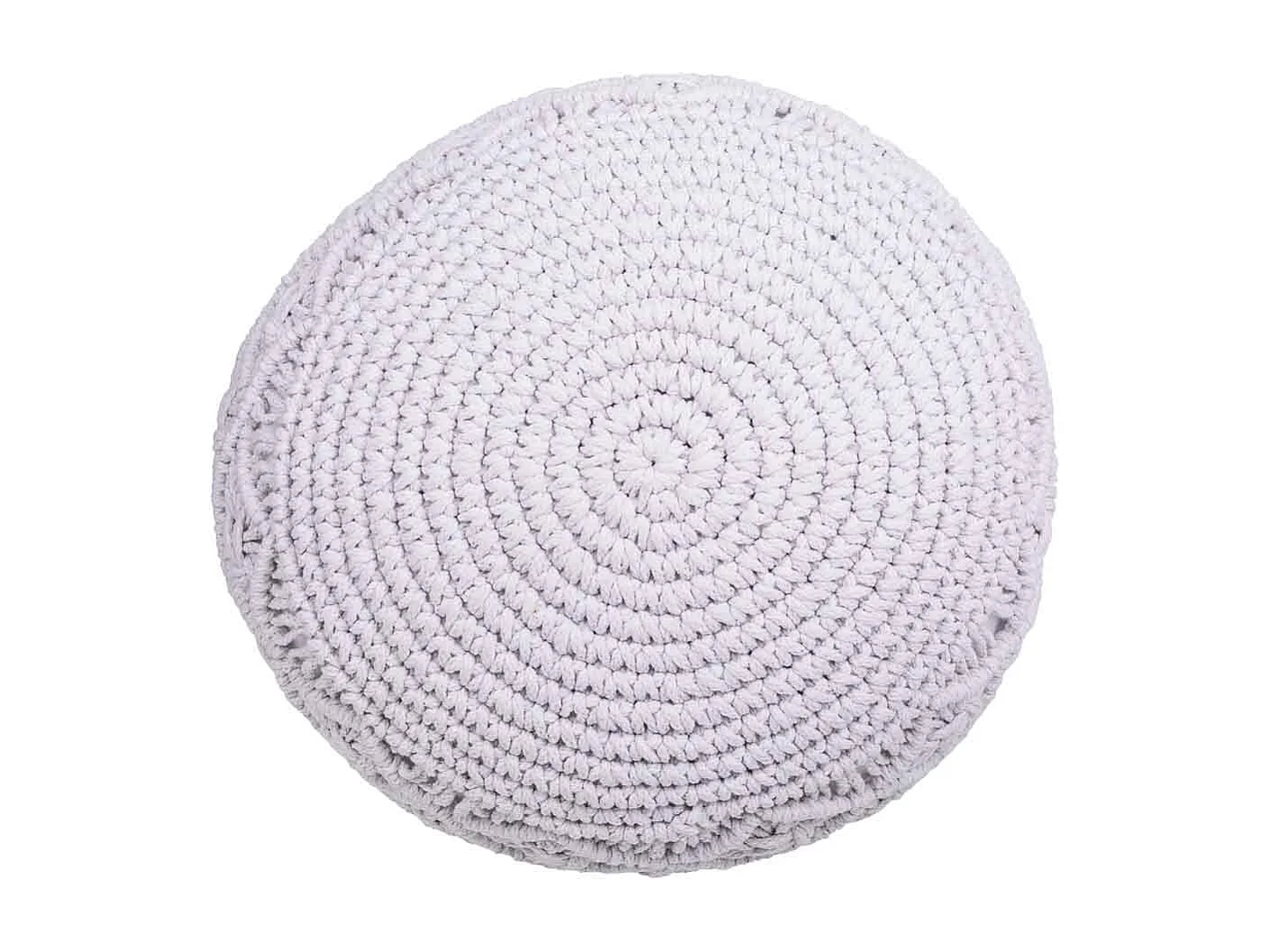 Puff de algodão trançado branco 45x45x33