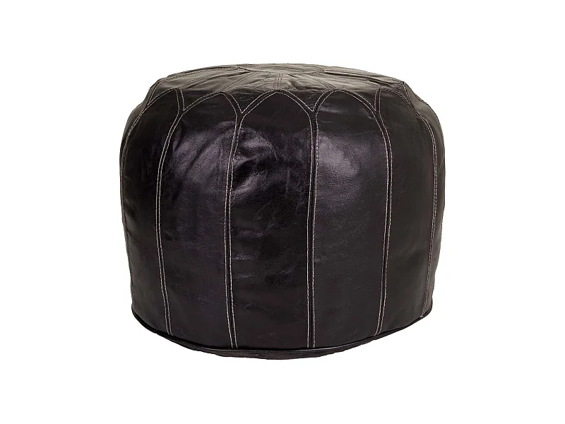 Brauner Lederhocker 48x48x35h cm