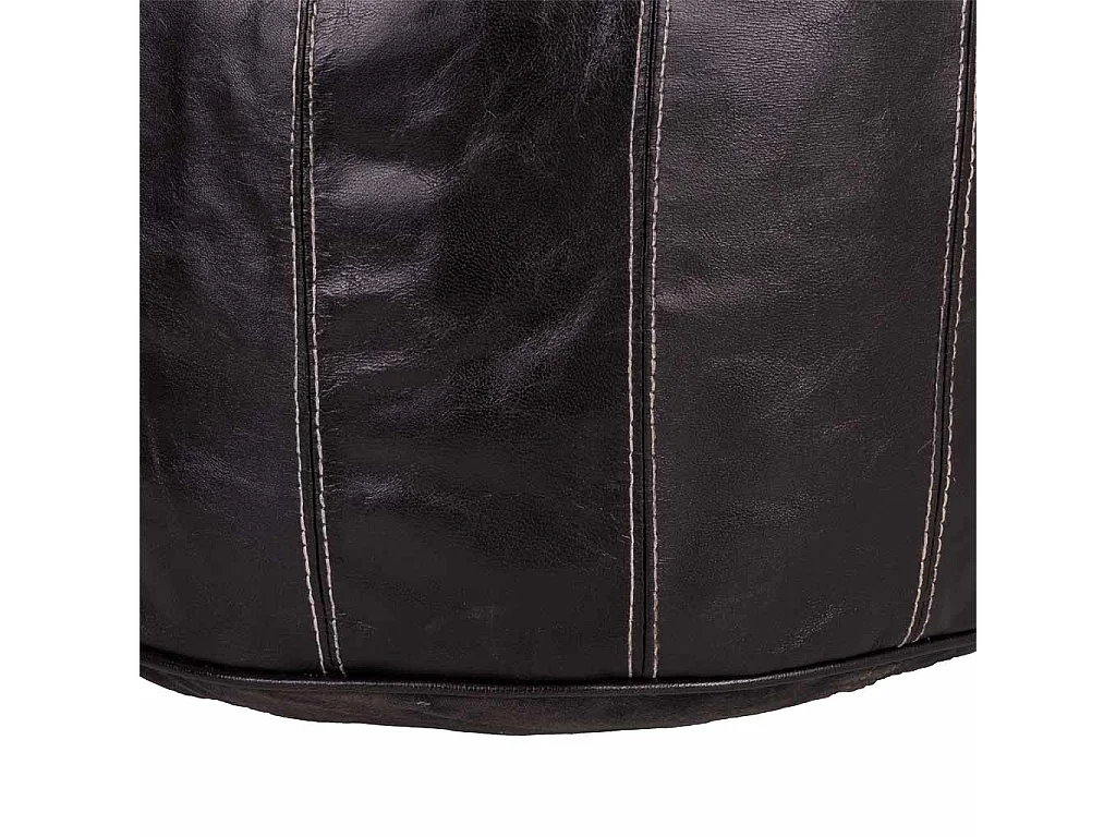 Pouf in pelle marrone 48x48x35h