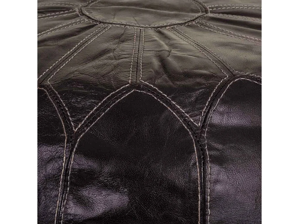 Pouf in pelle marrone 48x48x35h