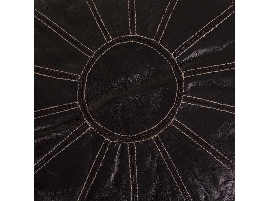 Pouf in pelle marrone 48x48x35h