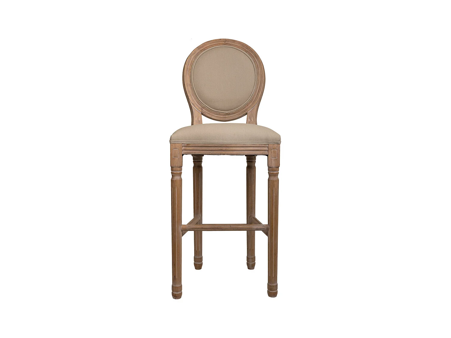 Tabouret en bois tapissé marron 48x42x76/121h