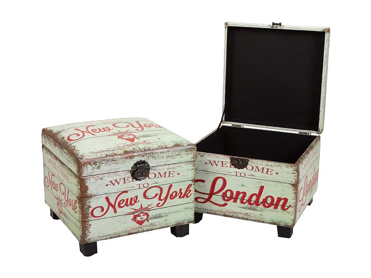 Set di 3 sgabelli in legno