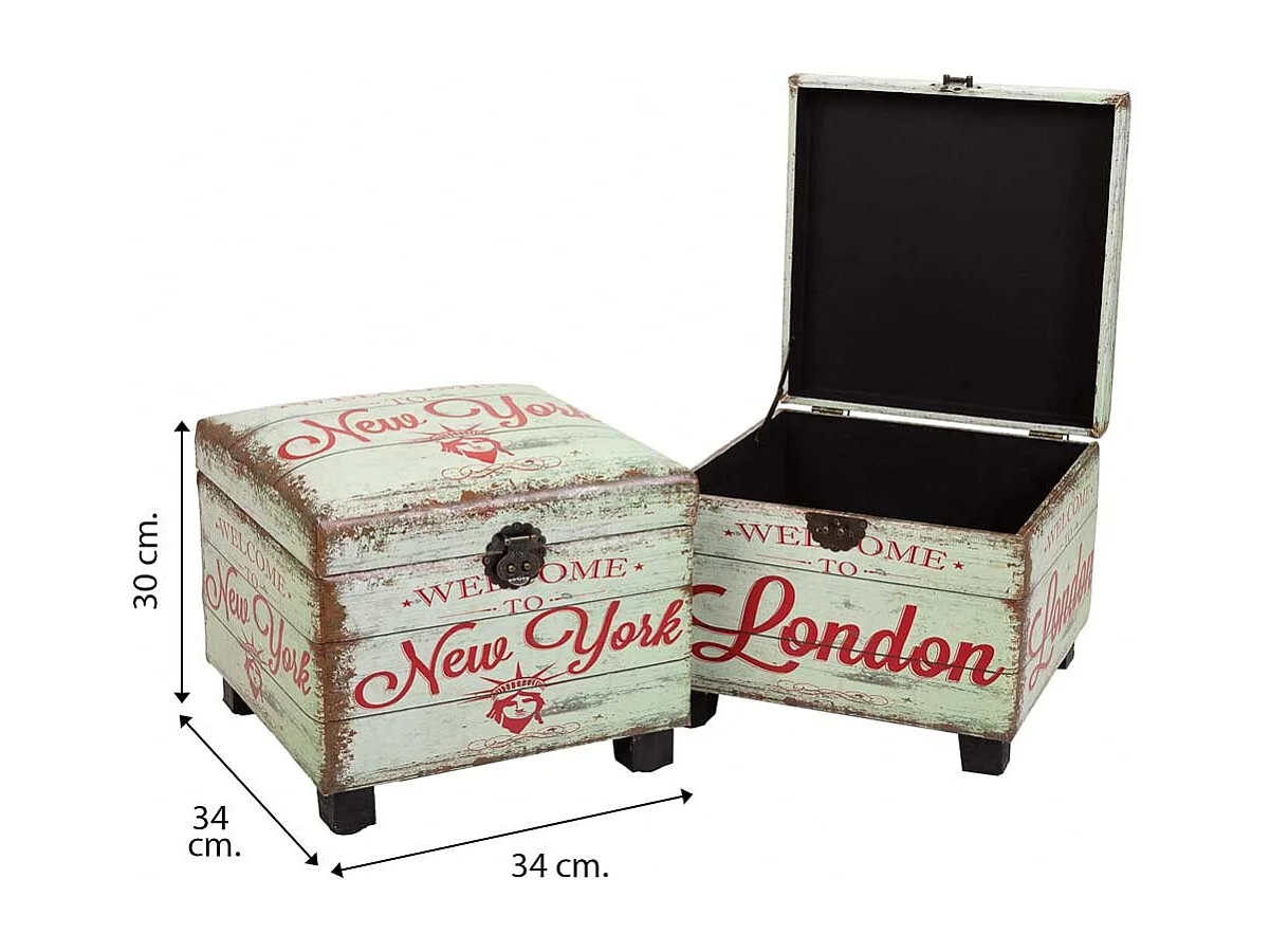 Set di 3 sgabelli in legno