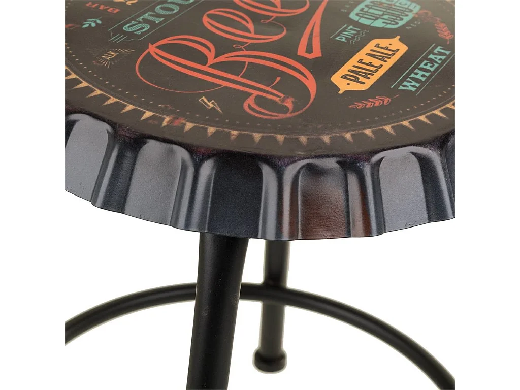 Runder schwarzer Metallhocker, Ø35 x H46 cm