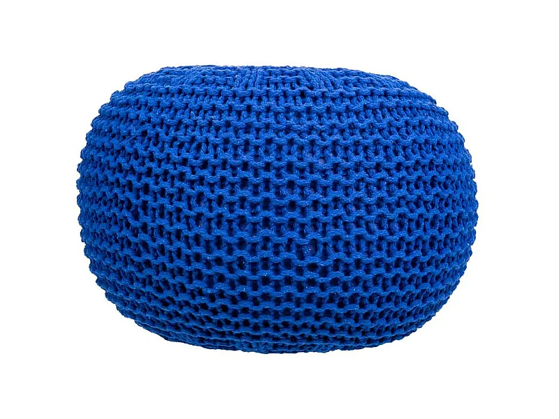 Blauer geflochtener Baumwoll-Puff 38x38x28h cm