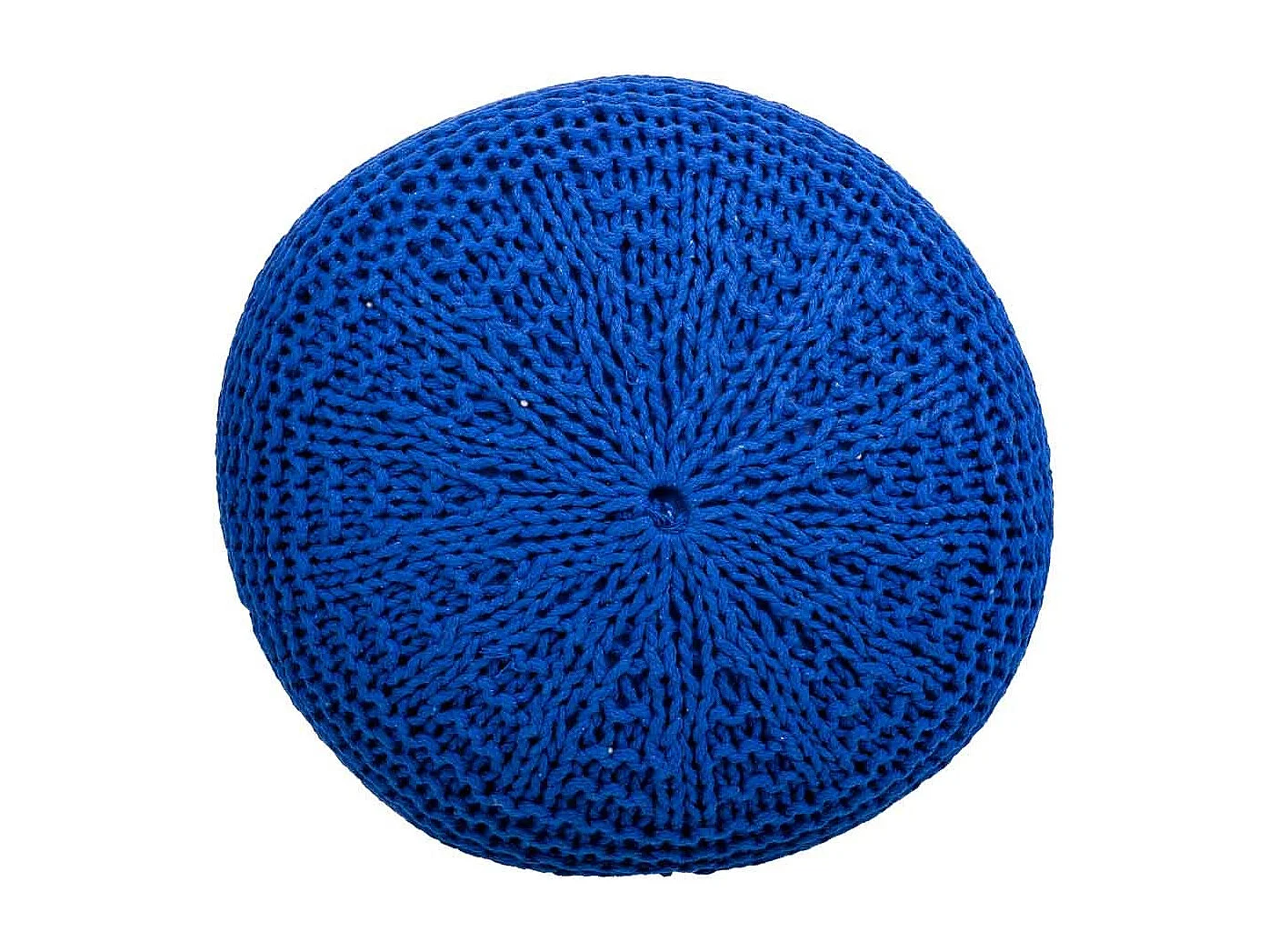 Blauer geflochtener Baumwoll-Puff 38x38x28h cm