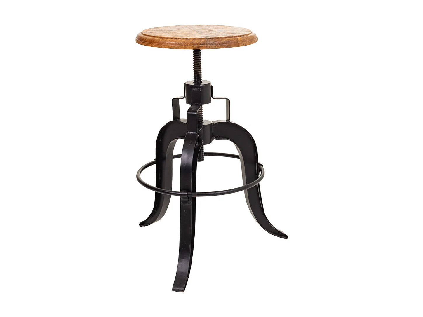 Hocker aus schwarzem Holz und Metall, 33x33x64h cm