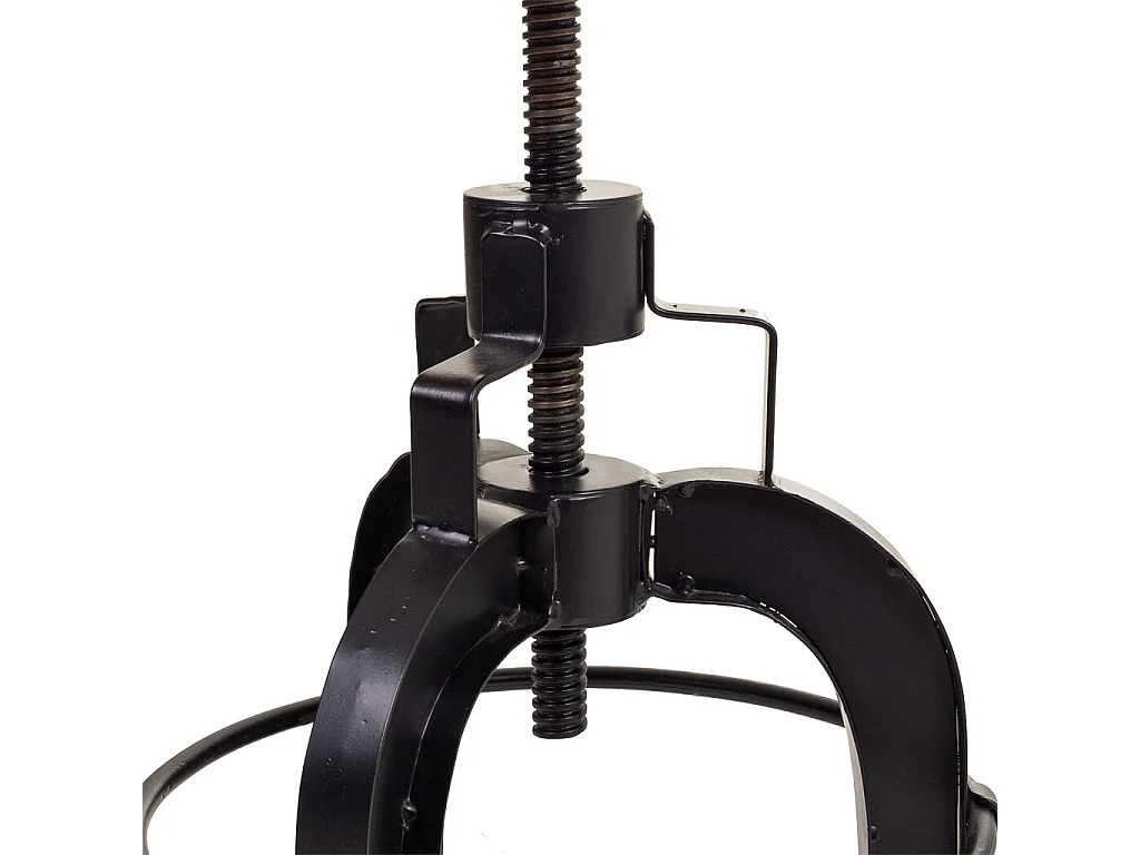 Hocker aus schwarzem Holz und Metall, 33x33x64h cm