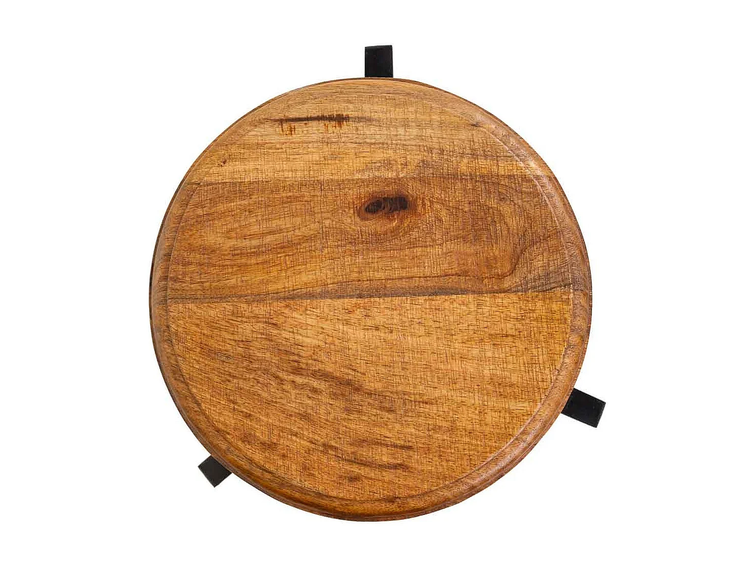 Hocker aus schwarzem Holz und Metall, 33x33x64h cm