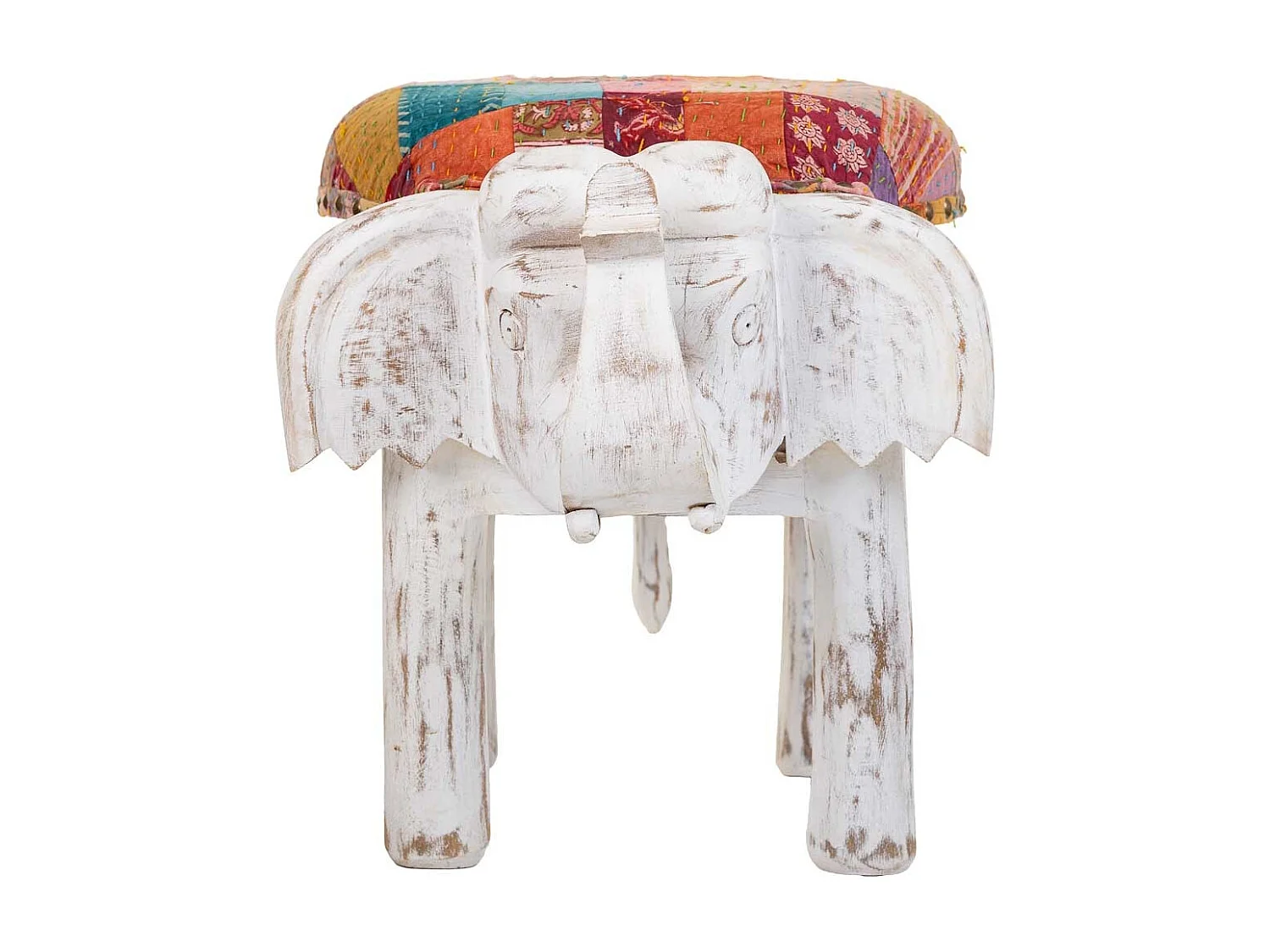 Weißer Holzhocker 36x51x37h cm