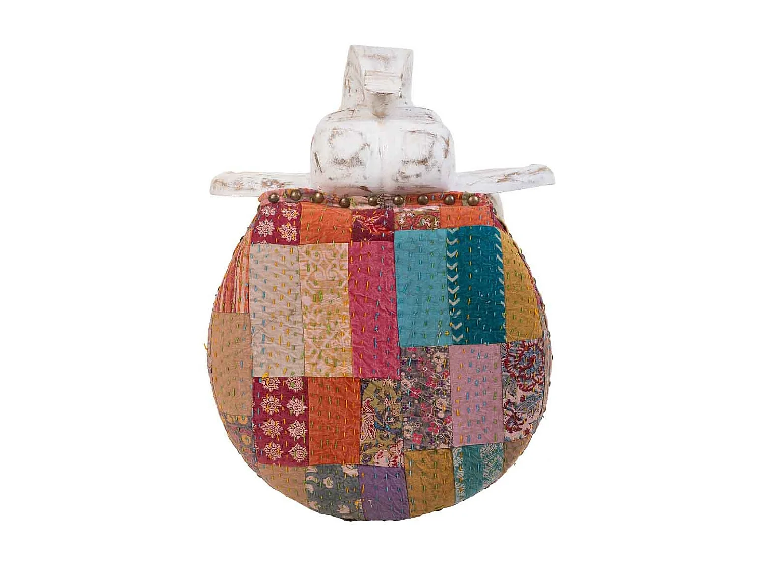 Tabouret en bois blanc 36x51x37h