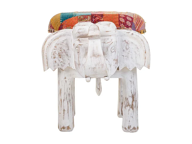 Tabouret en bois blanc 36x51x37h