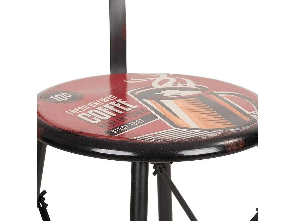 Banqueta alta de metal vermelho 46x40x100h cn