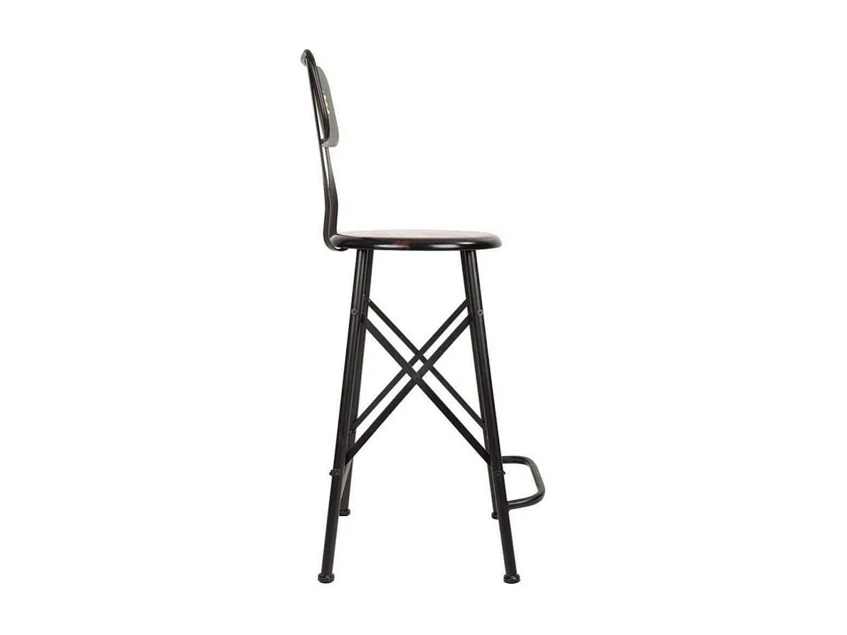 Tabouret haut en métal rouge 46x40x100h